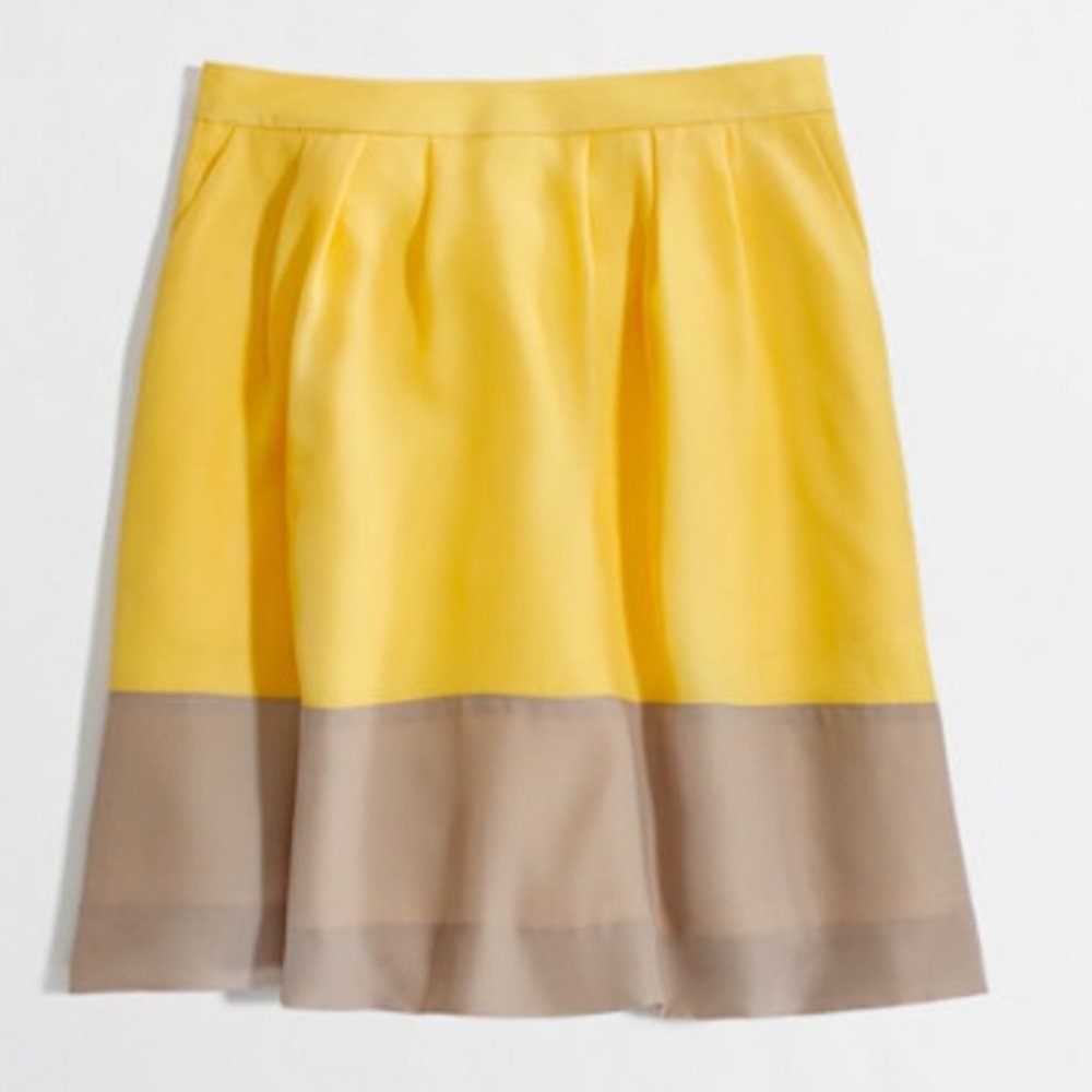 J.Crew Factory Pleated Color Block Skirt - image 1